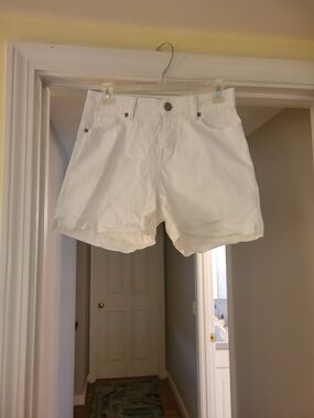 One 5 One White Rolled-Hem Jean Shorts